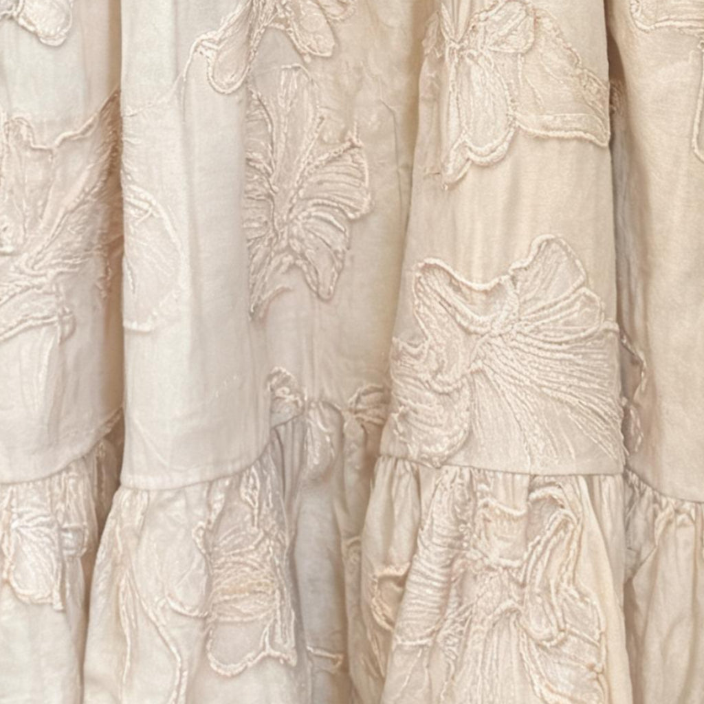Elegant Beige Midi Ladies Dress
