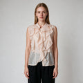 Beige Ruffle Blouse Formal Women's wear