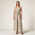 Beige Timeless Jumpsuit Shirred Backside