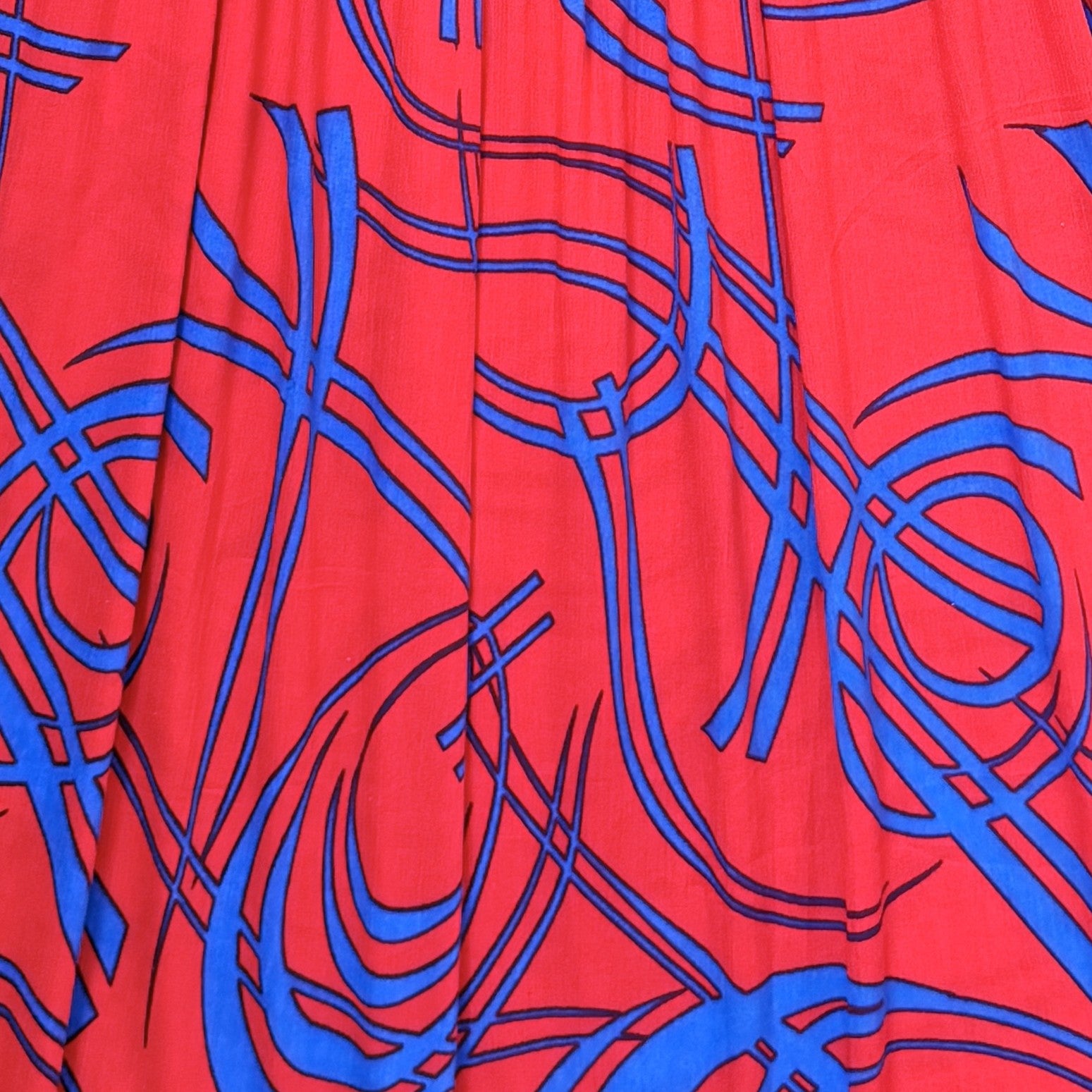 Shirred Tie & Dye Maxi Ladies Dress in Red & Blue Color One Size