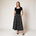 Black Polka Dot Long Dress- S Size