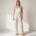 Ladies Elegant Embroidery Wide Leg Trousers | Glamtree