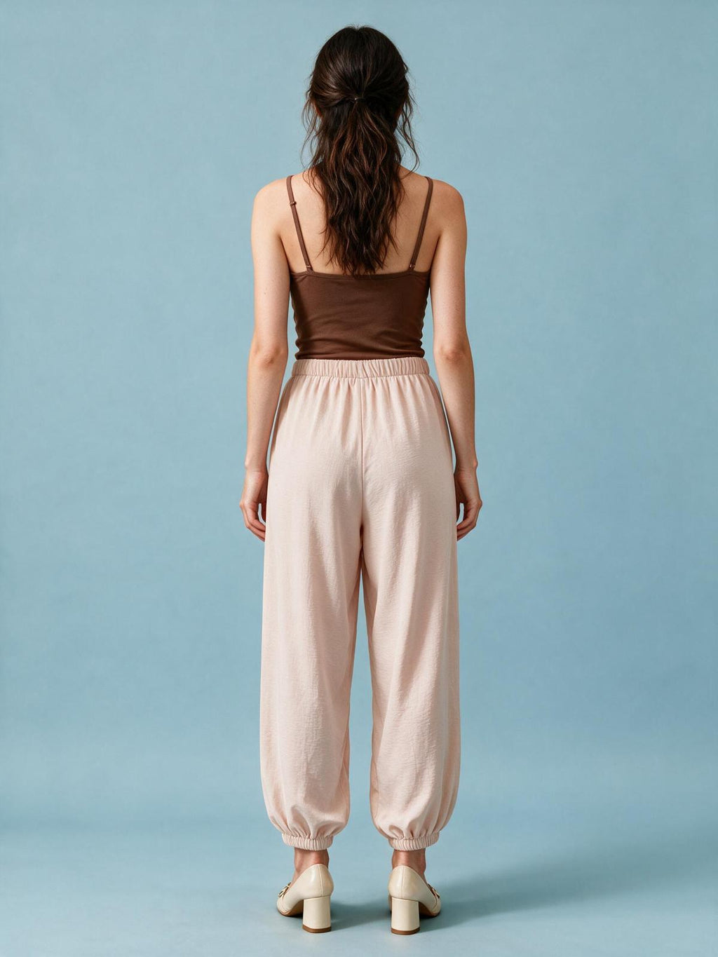 Trendy Balloon Trousers for Women - Beige Color