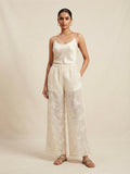 Ladies Elegant Embroidery Wide Leg Trousers - One Size
