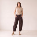 Women's Deep Brown Flexible Balloon Pants